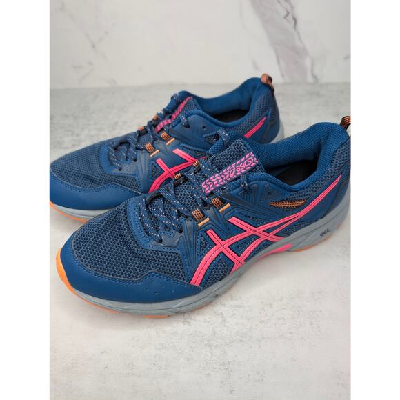 Asics Gel-Venture 8 Womens Trail Running Shoes - Size 9.5 Blue Papaya 1012A706 - Picture 4 of 8
